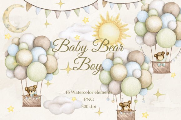 Baby Bear. Boy. Watercolor Set PNG: A Designer's Guide