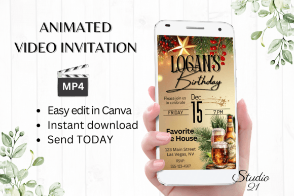 Celebrate in Style: December Birthday Beer Party Invite
