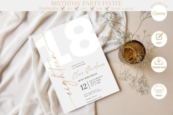 Celebrate Your Birthday with a Clean and Elegant Invitation Template