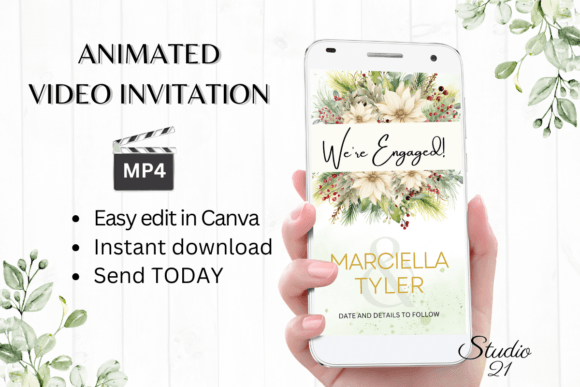 Christmas Engagement Announcement W1176B: A Festive Digital Evite Guide
