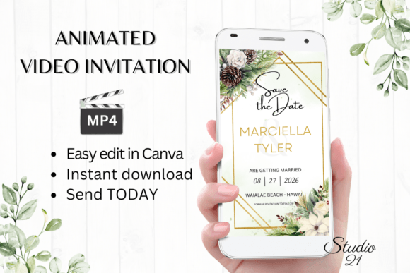 Digital Save the Date Announcement W2174: Instant Style
