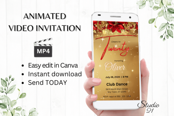 Effortless 20th Birthday Invitations: Edit & Send in Minutes