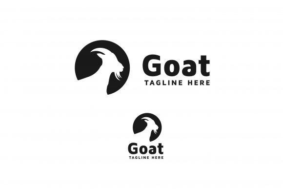 Goat Head Silhouette Logo Design: A Vector-Based Branding Asset