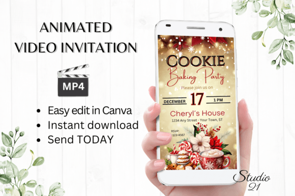 Host a Festive Christmas Cookie Baking Party Invitation