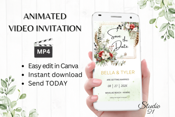 Instant Elegance: The Digital Save the Date Announcement W2182