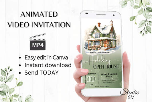 Modern Holiday Open House Invitations for a Festive Welcome