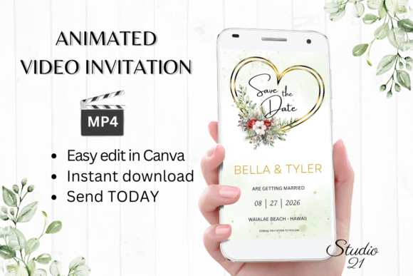 Modernize Your Announcements with Digital Save the Date W2188